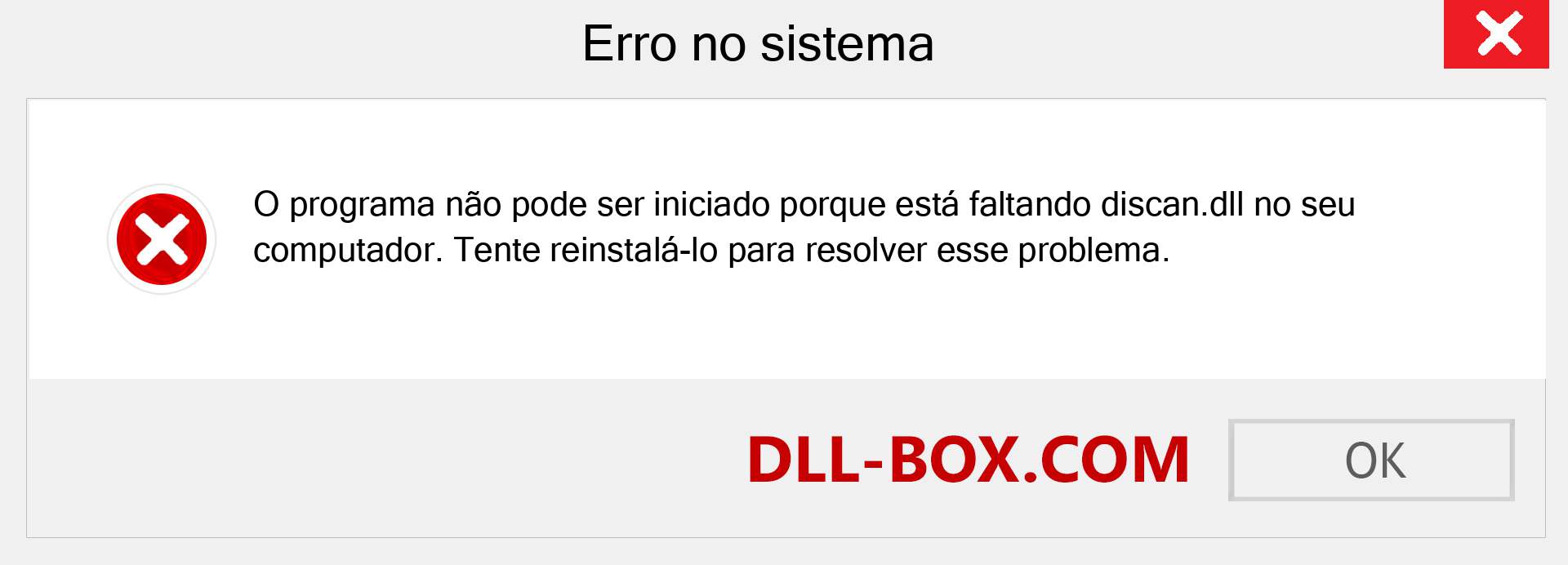 Arquivo discan.dll ausente ?. Download para Windows 7, 8, 10 - Correção de erro ausente discan dll no Windows, fotos, imagens